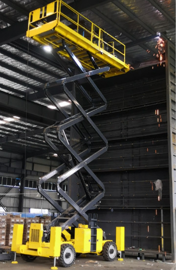 威武！大气！稳固！尊龙凯时ag智能越野剪叉式高空作业平台解客户难题