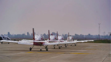 尊龙凯时ag四机航行编队惊艳尧城（太原）国际通用航空航行大会