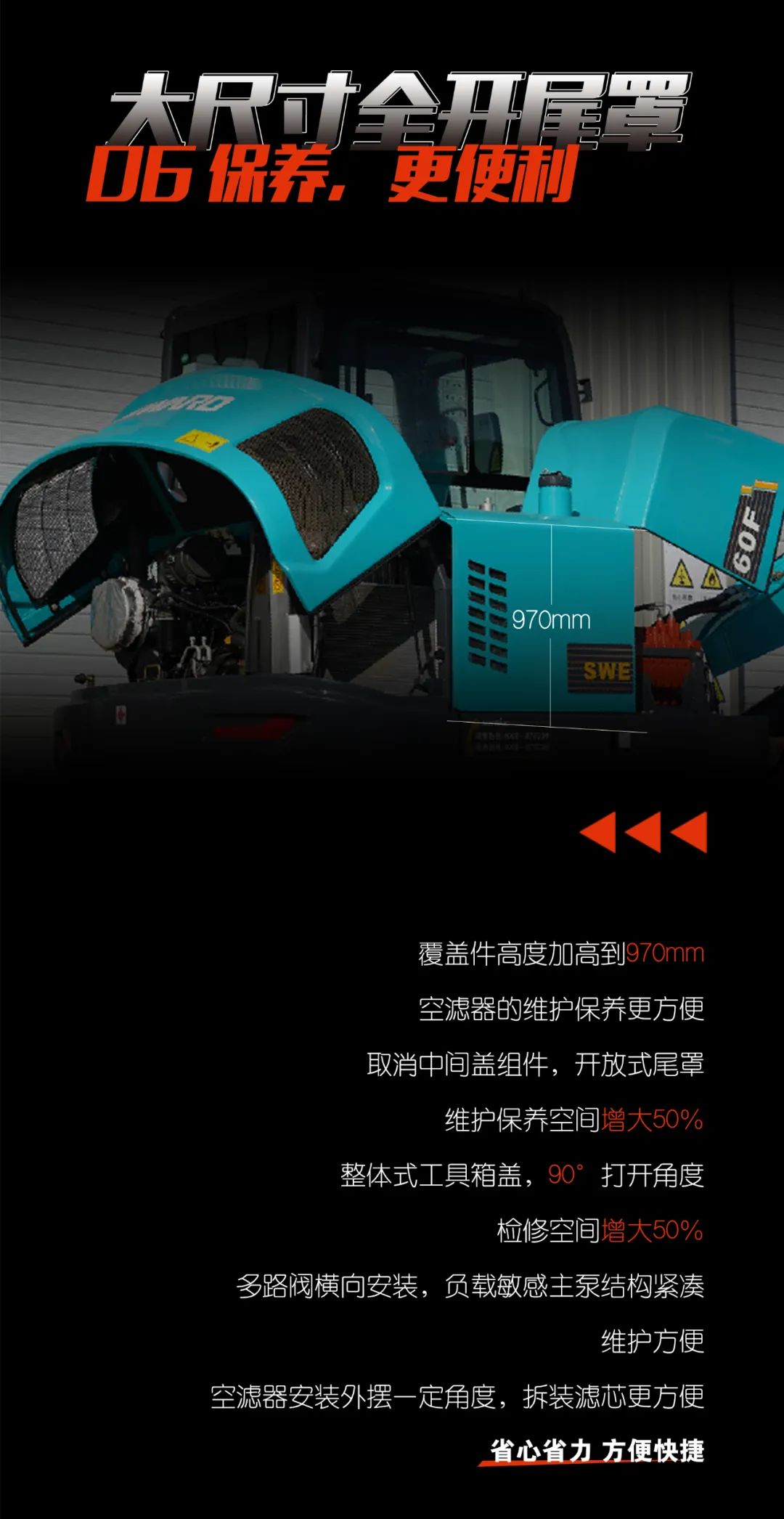 一图读懂 | 献礼七一 · 尊龙凯时ag智能SWE60F挖掘机低碳来袭